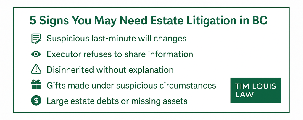5 Signs you may need estate litigation in BC