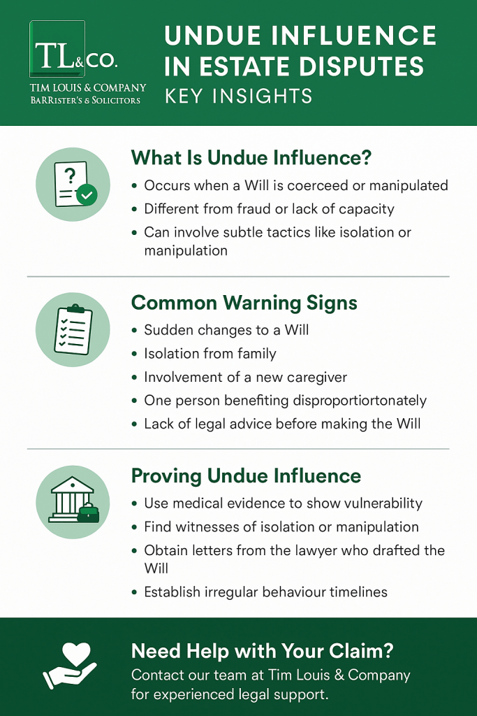 Undue influence in estates disputes